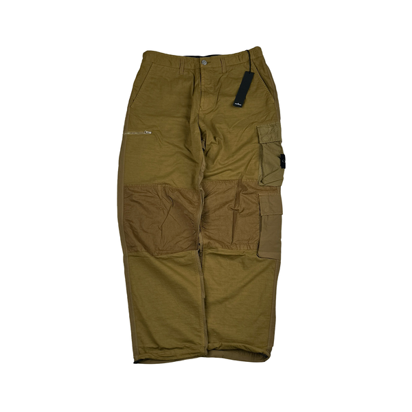 Stone Island 2023 Loose Fit Cargos Brown Twill TC Trousers - 33"