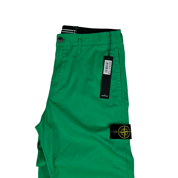 Stone Island 2021 Green Regular Fit Cotton Cargo Trousers - 32"