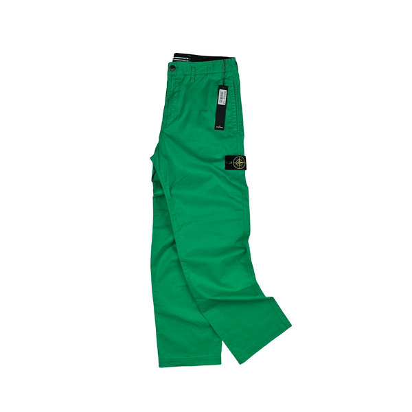 Stone Island 2021 Green Regular Fit Cotton Cargo Trousers - 32"
