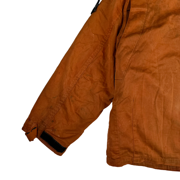 Stone Island 1994 Orange Raso Gommato Multipocket Jacket - Medium