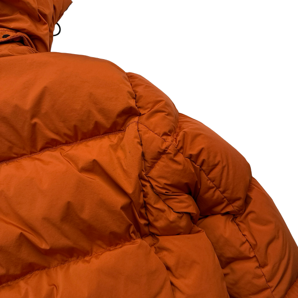 CP Company Burnt Orange Down Filled Nycra Goggle Puffer Jacket - Large