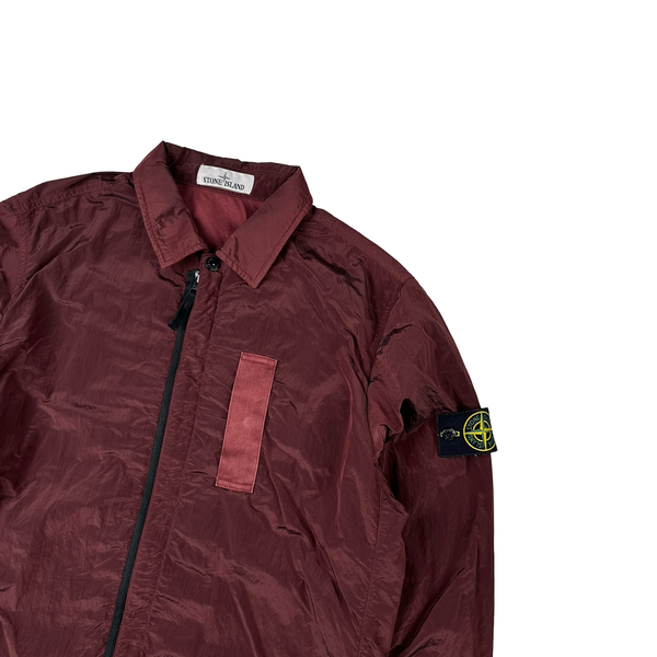 Stone Island 2017 Maroon Nylon Metal Shimmer Overshirt - Medium