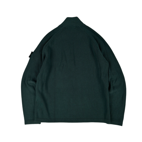 Stone Island 2023 Pine Green Ribbed Zipup Jumper - Large