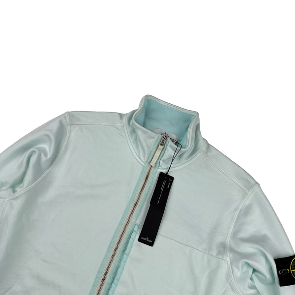 Stone Island 2021 Aqua Zipped Cotton Jumper - Medium