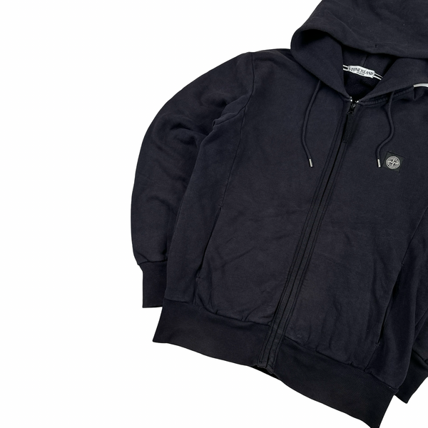 Stone Island 2011 Navy Patch Zipped Hoodie Jumper - Large