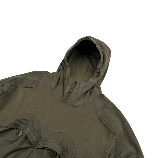 Stone Island 2018 Khaki Ghost Piece Cotton Pullover Hoodie - Medium