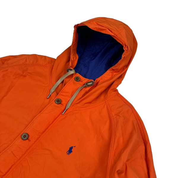 Ralph Lauren Orange Nylon Buttoned Jacket - XL