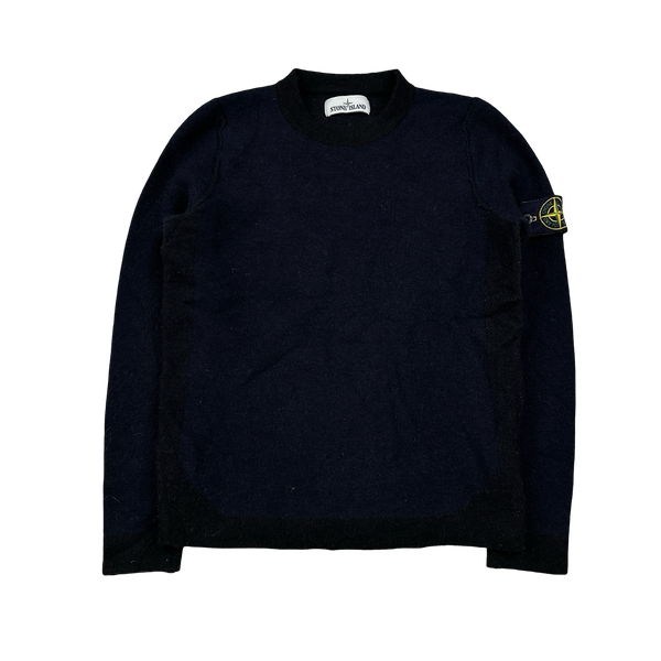 Stone Island 2017 Navy Wool Crewneck Jumper - Medium