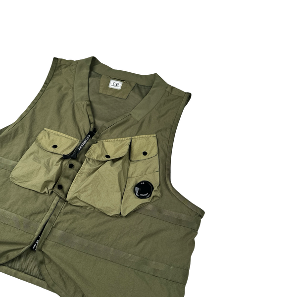 CP Company Khaki Green Taylon P Utility Vest - Large