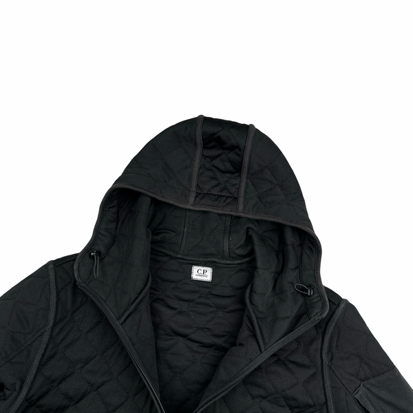 CP Company Black Lens View Diamond Detailing Zip Up Hoodie -  XXL