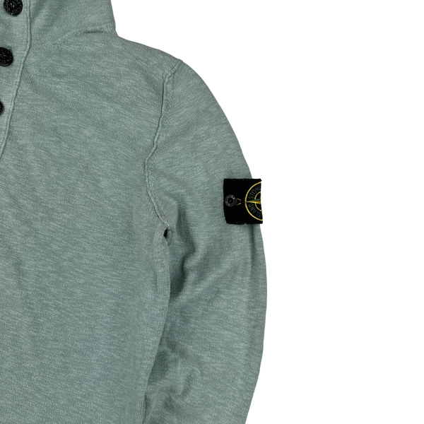 Stone Island 2013 Light Green Lightweight Cotton Buttoned Pullover Jumper - Small