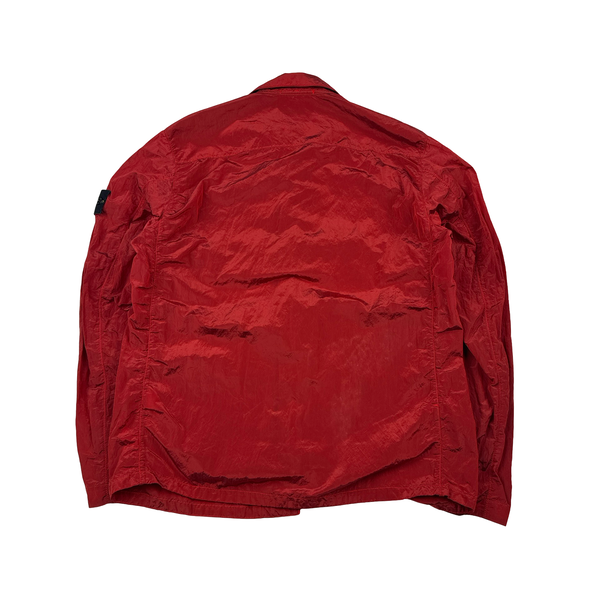 Stone Island Red Nylon Metal Shimmer Overshirt - XL