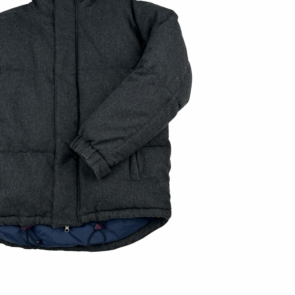 Burberry Grey Wool Down Filled Puffer Jacket - Medium
