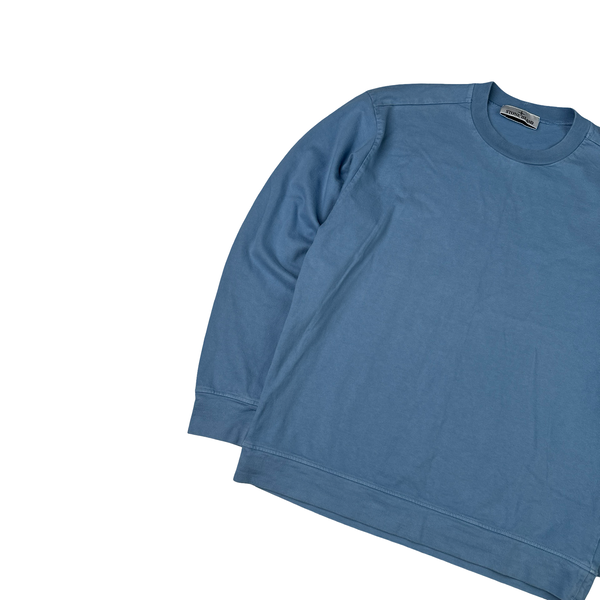 Stone Island 2022 Baby Blue Pullover Cotton Jumper - Small