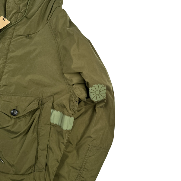 Ten C Khaki Lightweight Multi Pocket Tempest Anorak Jacket - Large
