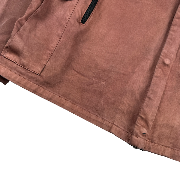 Stone Island 2006 Burgundy Cotton Blend Zipped Multi Pocket Jacket - XXL