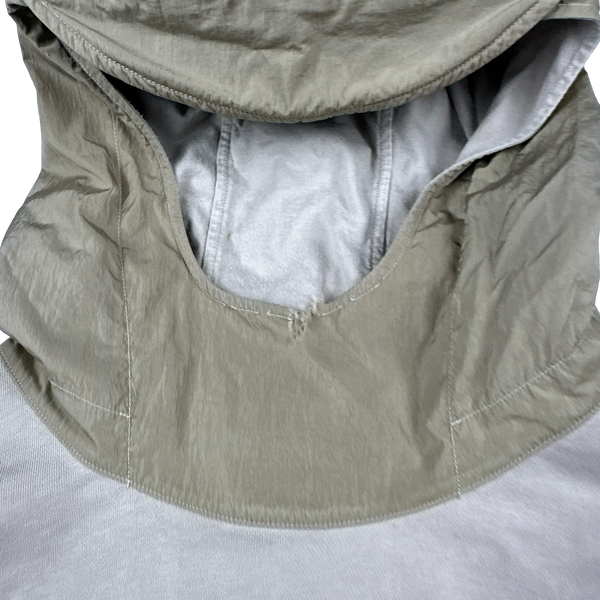 Stone Island 2023 Beige Cotton Nylon Panel Hood Jumper - Large