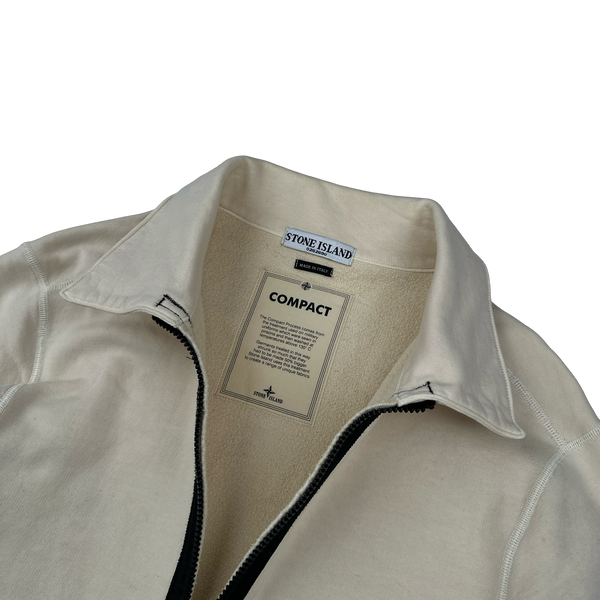 Stone Island 2004 Cream Cotton Compact Zipped Jacket - Medium