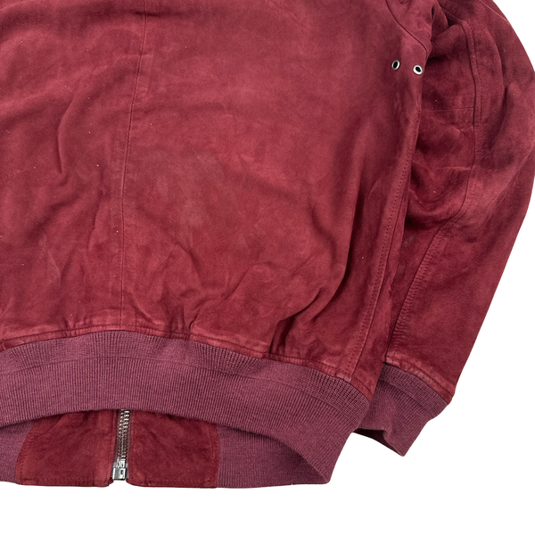 Ralph Lauren Burgundy Heavyweight Suede Jacket - Small