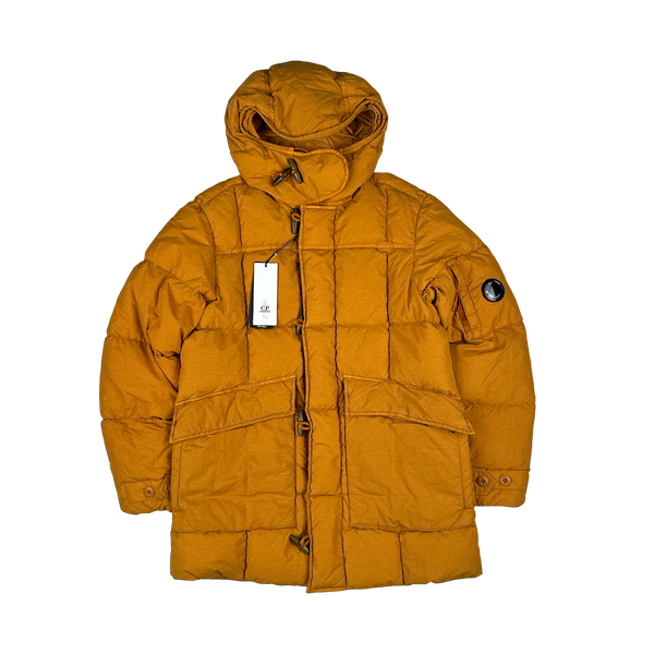 CP Company Orange Flatt Nylon Down Filled Lens Viewer Puffer Jacket - Small