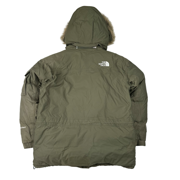 North Face Khaki Hyvent McMurdo Down Filled Parka Jacket - Large