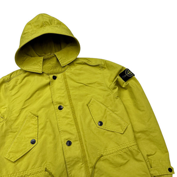 Stone Island Yellow David TC Garment Dyed Parka Jacket - Medium