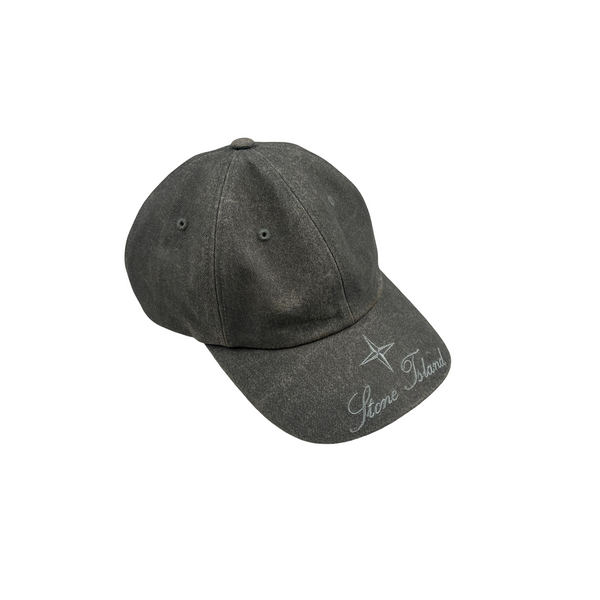 Stone Island X Supreme 2023 Reflective Denim Spellout Cap