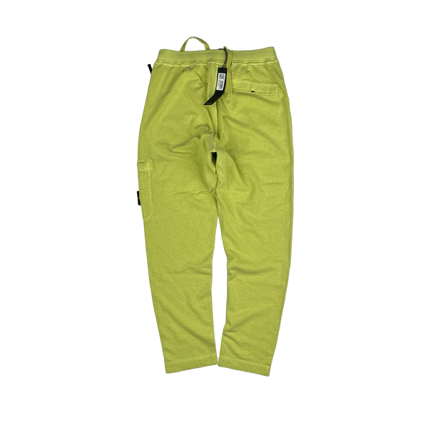 Stone Island 2022 Lime Green Thick Cotton Joggers - Medium