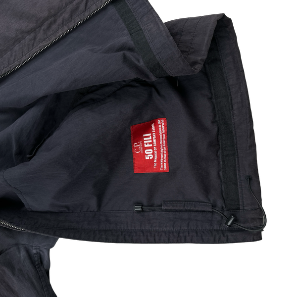 CP Company 50 Fili Black Hooded Jacket - Large