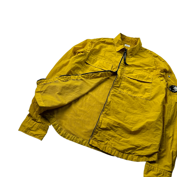 CP Company Yellow Chrome Nylon Zipped Overshirt - Medium