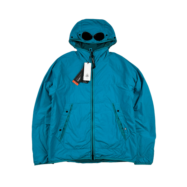 CP Company GDP Blue Hooded Lightweight Nylon Goggle Jacket - Medium