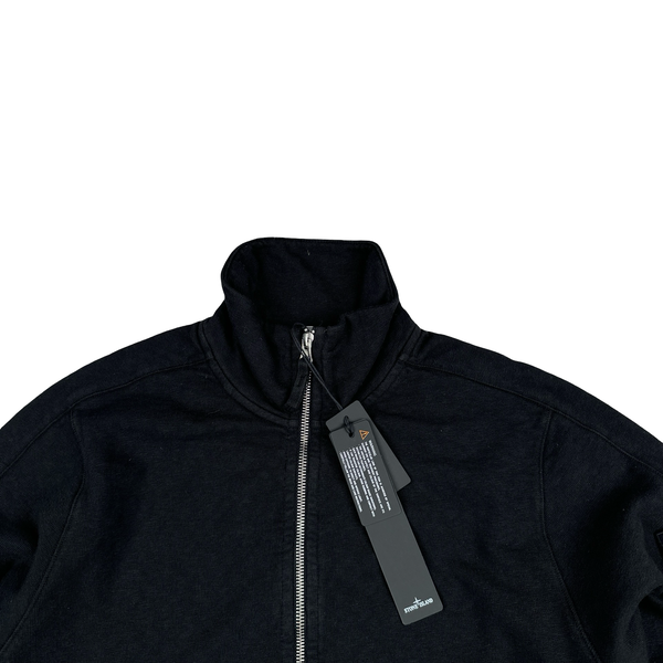 Stone Island 2024 Zipped Cotton Black Jumper - Small