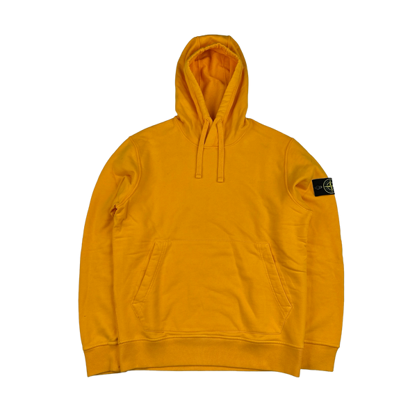 Stone Island 2022 Yellow Pullover Cotton Hoodie - Large