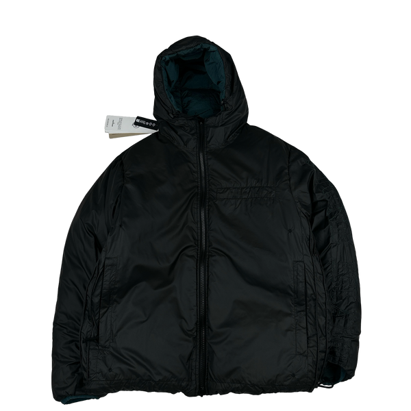 Stone Island 2023 Sea Green Reversible Nylon Metal Down Centre Badge Puffer Jacket - Large
