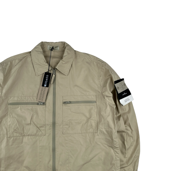 Stone Island 2024 Beige O-Ventile Ghost Zipped Overshirt - XL