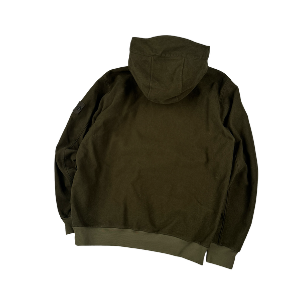 Stone Island 2021 Khaki Ghost Piece Flocked Pullover Hoodie - Medium