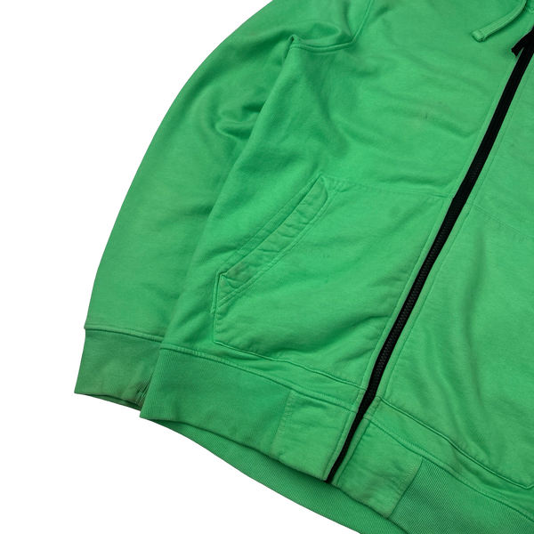 Stone Island 2022 Green Cotton Zipped Hoodie - Medium