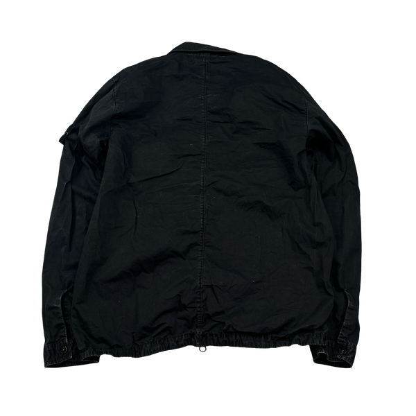 Stone Island 2019 Black Cotton Zipped Overshirt - Large