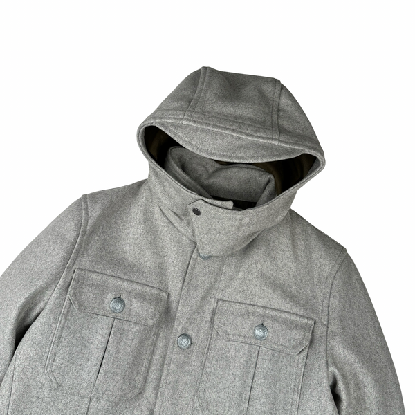 ジャケット・アウター C.P. Company Lana Wool Buttoned Jacket CP Company Thick Grey Lana Wool Detailed Buttoned Jacket - Large