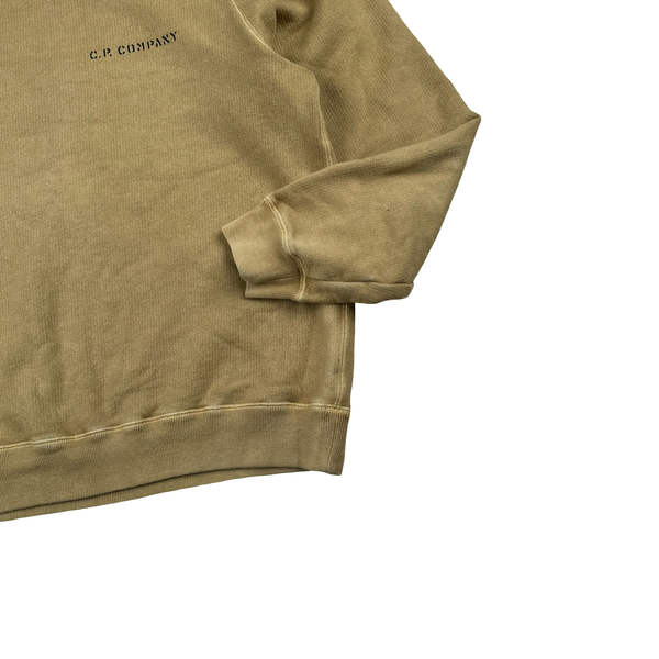 CP Company 2003 Yellow Cotton Spellout Text Crewneck - XXL