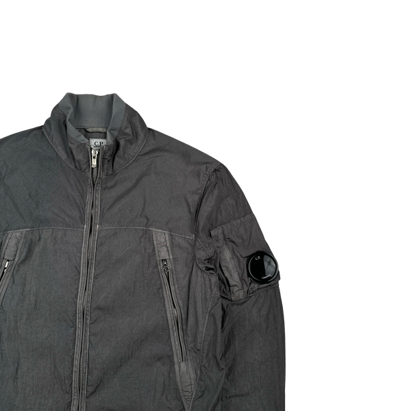 CP Company Grey Chrome Lens Viewer Nylon Bomber Jacket - Large