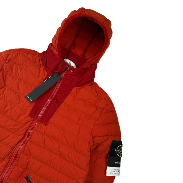 Stone Island 2019 Red Loom Woven Down Chambers Jacket - Medium