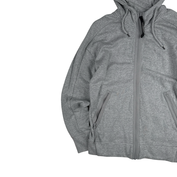 CP Company Grey Cotton Goggle Hoodie - Medium