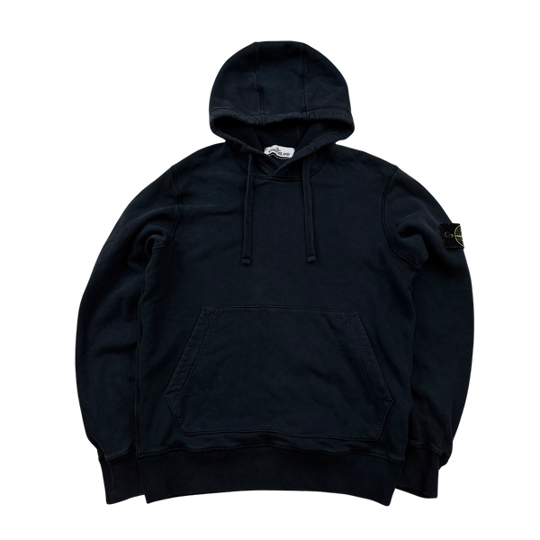 Stone Island 2021 Navy Pullover Cotton Hoodie - Small