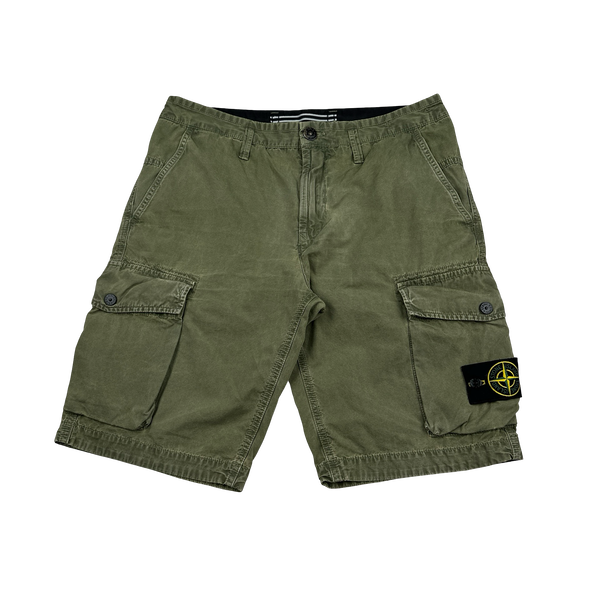 Stone Island 2020 Khaki Cotton Cargo Shorts - 31"