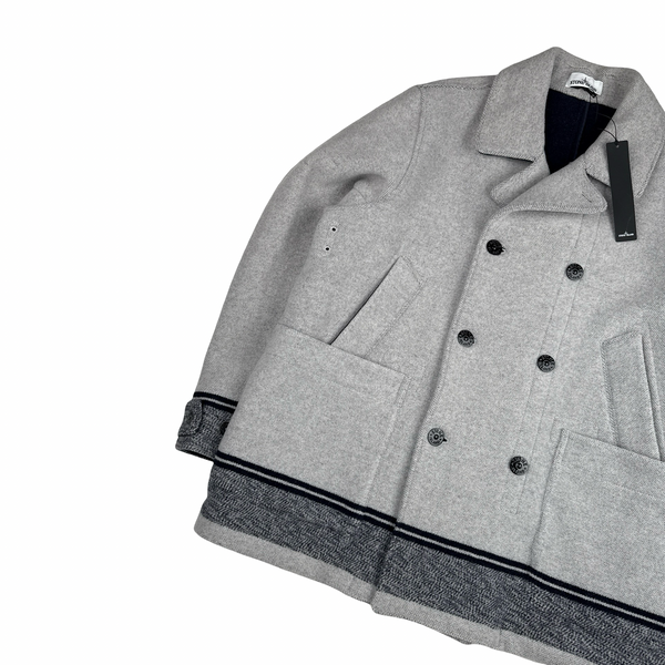 Stone Island 2020 Panno Jaquard Double Breasted Wool Collared - 3XL