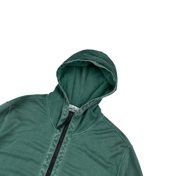 Stone Island 2013 Emerald Green Cotton Zipped Hoodie - Large