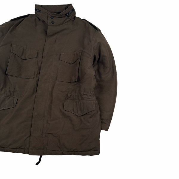 CP Company 1998 Brown Multi Pocket Nylon Blend Jacket - Large
