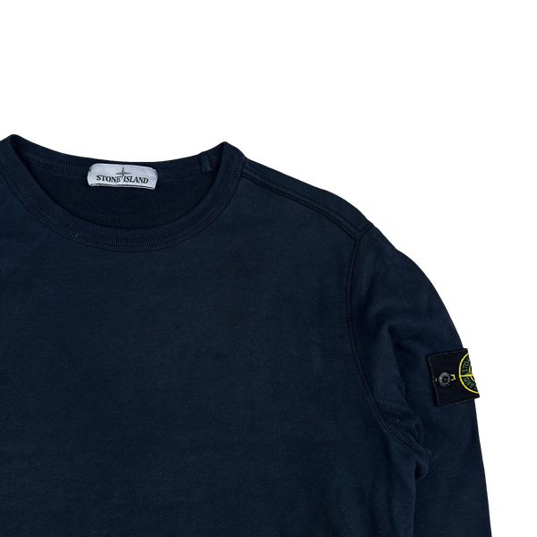 Stone Island Navy Cotton Crewneck Sweatshirt - Medium