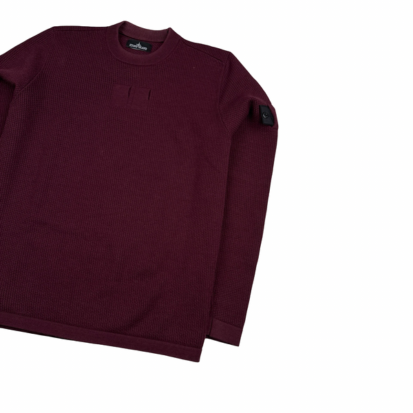 Stone Island 2017 Burgundy Knit Shadow Project Crewneck Jumper - Large